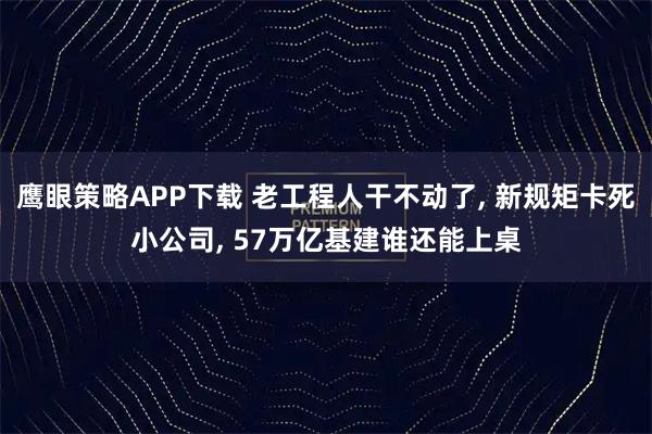 鹰眼策略APP下载 老工程人干不动了, 新规矩卡死小公司, 57万亿基建谁还能上桌