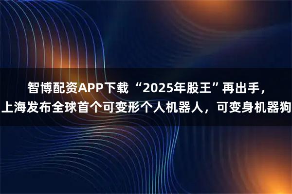 智博配资APP下载 “2025年股王”再出手，上海发布全球首个可变形个人机器人，可变身机器狗